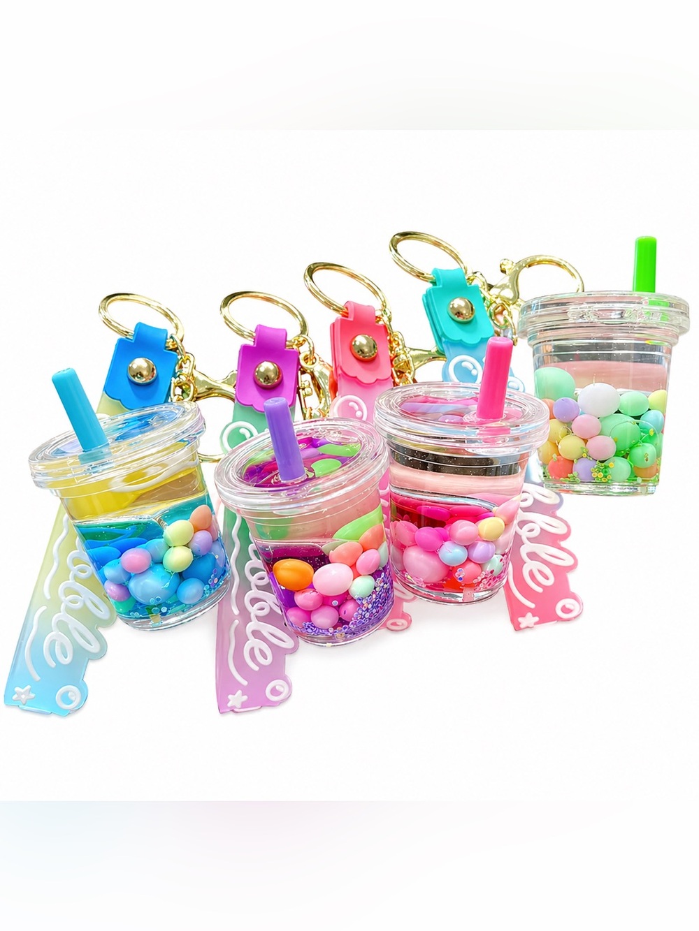 Cute Pastel Bubble Drink Keychain/Bag Charm • Pick One